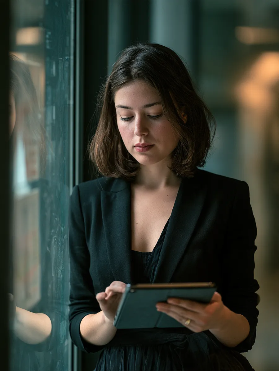 Analyst reviewing personal loan rate factors on a tablet